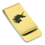 Stainless Steel Mythical Unicorn Head Classic Slim Money Clip