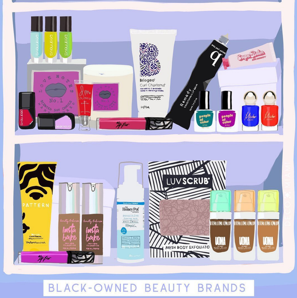 graphic of black owned beauty items