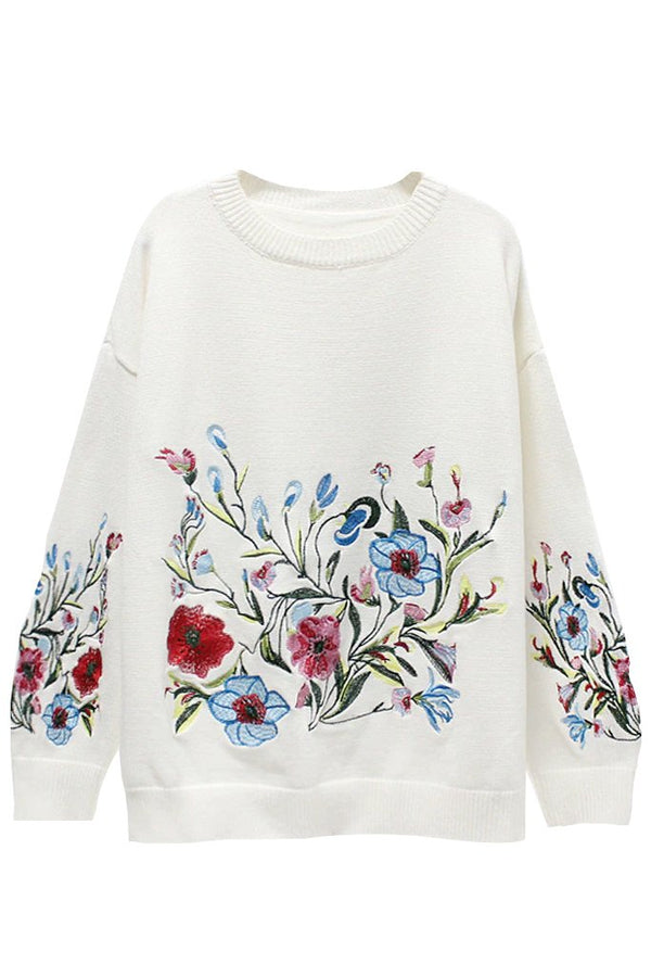 Ayla Light Blue Sweater with Flowers  Woman Clothing - Knitwear -  Cardigans – PRET-A-BEAUTE