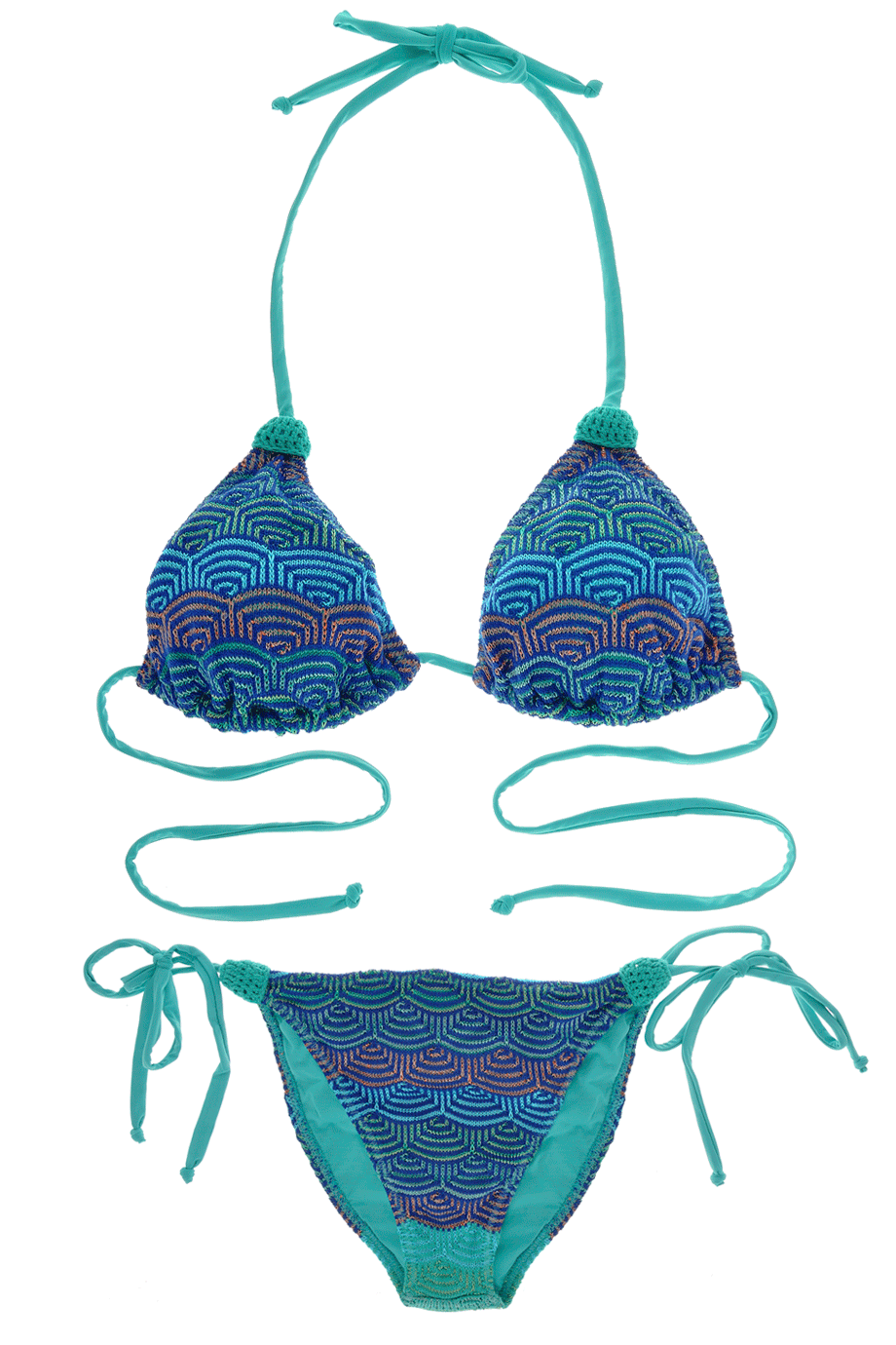 CECILIA PRADO Blue Knitted Triangle Bikini – PRET-A-BEAUTE