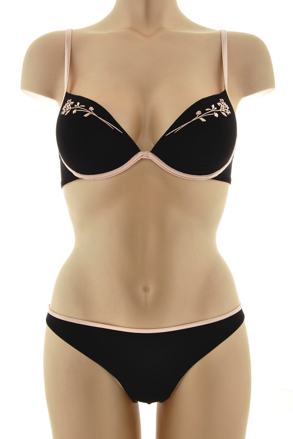 COTTON CLUB PINK RINGS Black Halter Bikini – PRET-A-BEAUTE