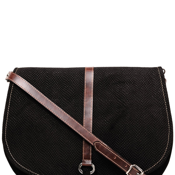 black suede shoulder bag