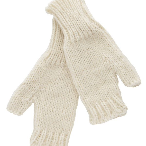 cream wool gloves