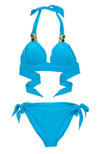 VERDE VERONICA LILLA Chain Embellished Bikini – PRET-A-BEAUTE.COM