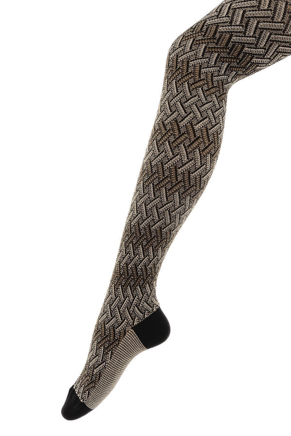 Zig Zag Textron Glam Opaque Knit Tights