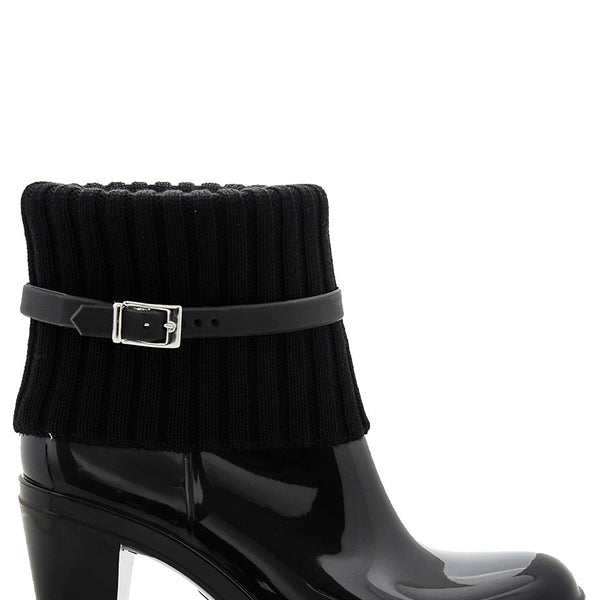 black ankle boots rubber heel