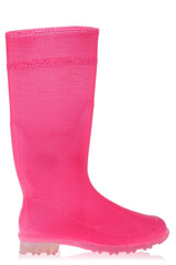 SIMELA Neon Pink Rain Boots