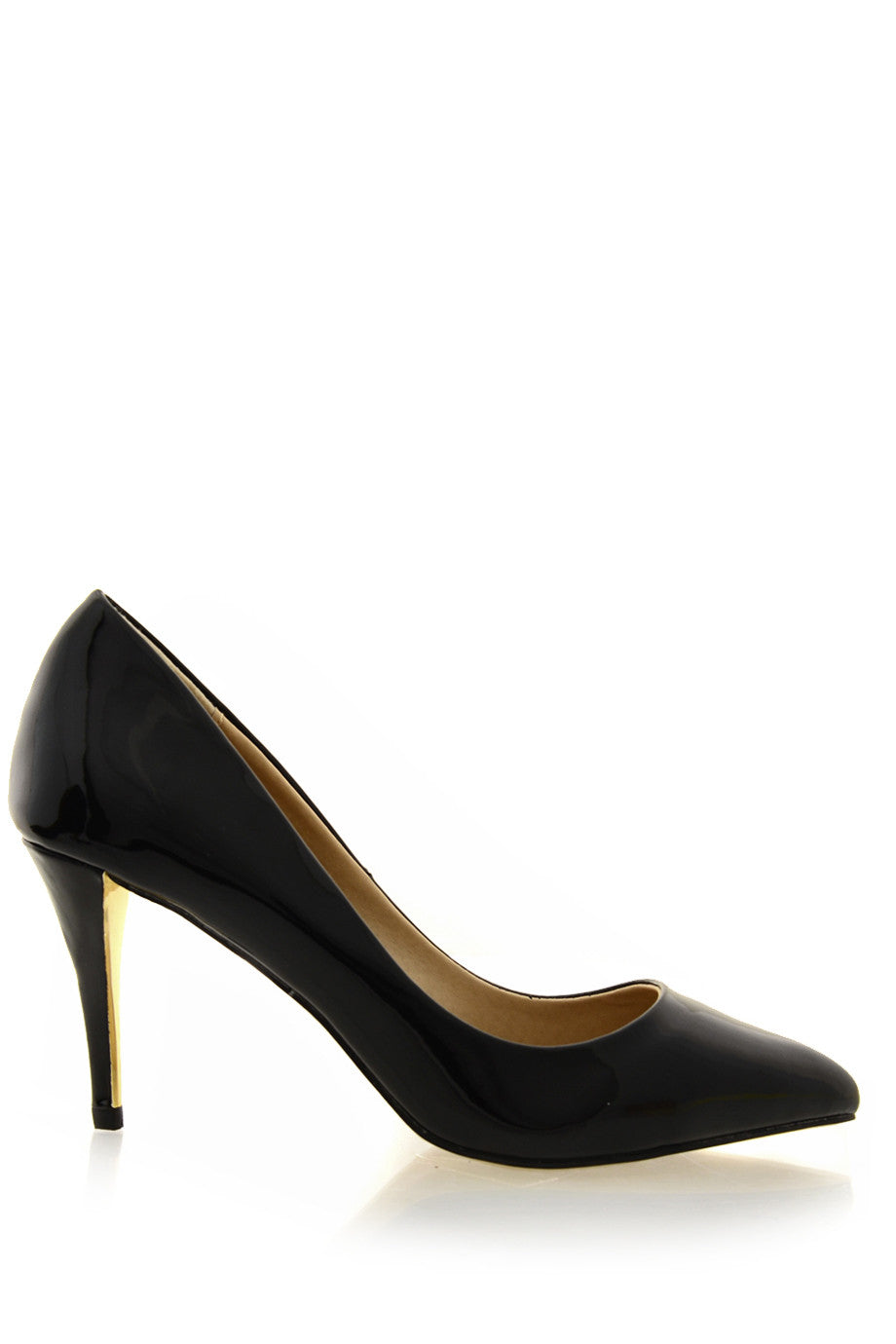 black patent court shoes