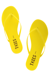 ZINCS Neon Yellow Leather Thong Sandals