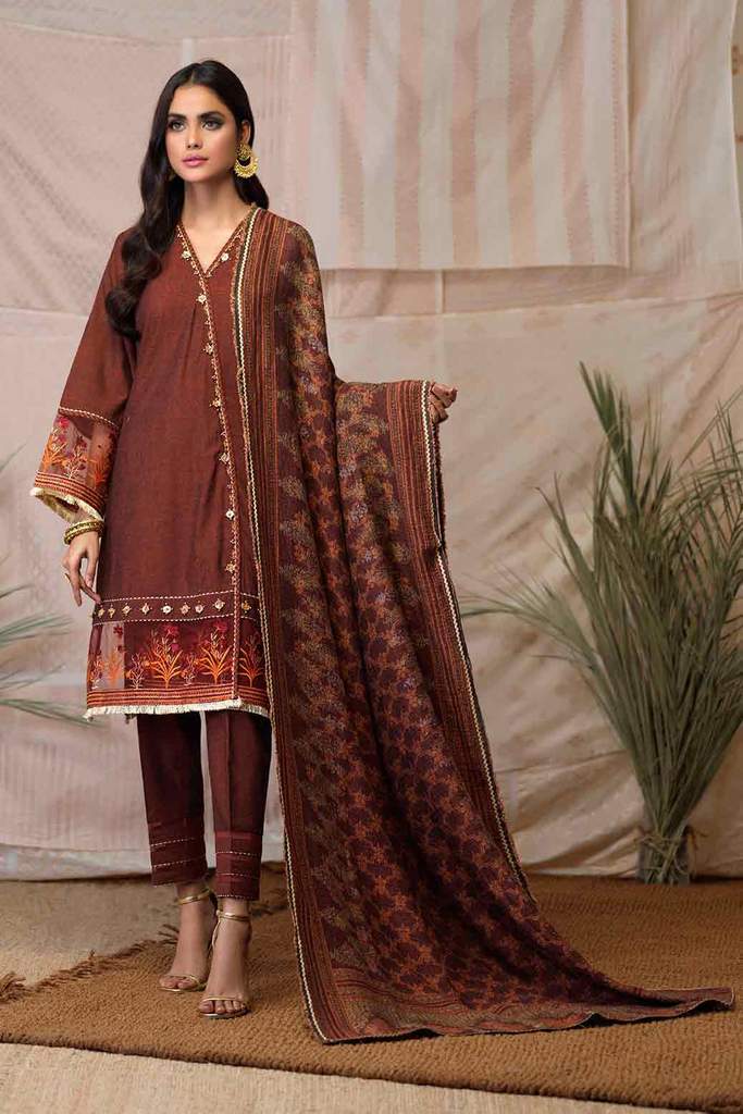 Bonanza Satrangi - Maroon Jacquard Suit - 3 PC studiobytcs