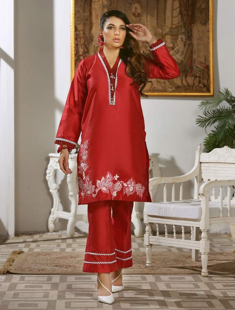 Luxury Embroidered Silk Pret Kurti KLS-65 Khas Stores