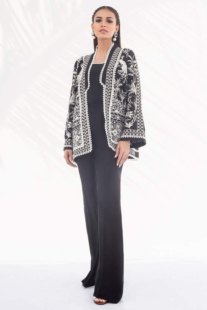 Onyx Raw Silk Short Jacket - PD20RG220