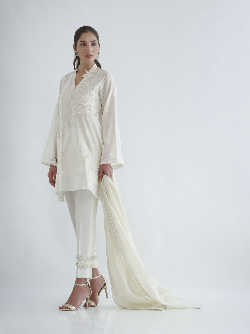 khaadi white dress