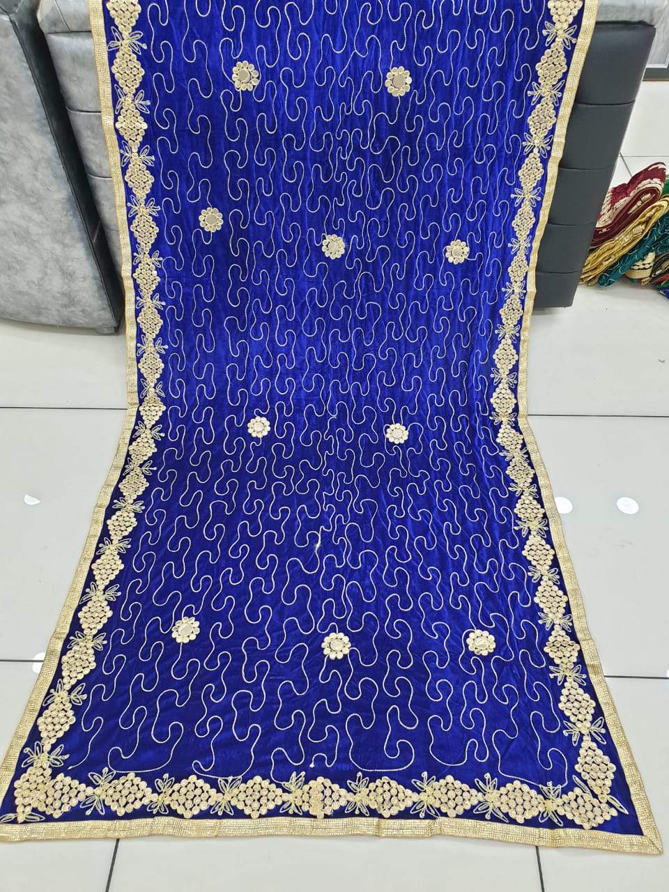 navy velvet shawl