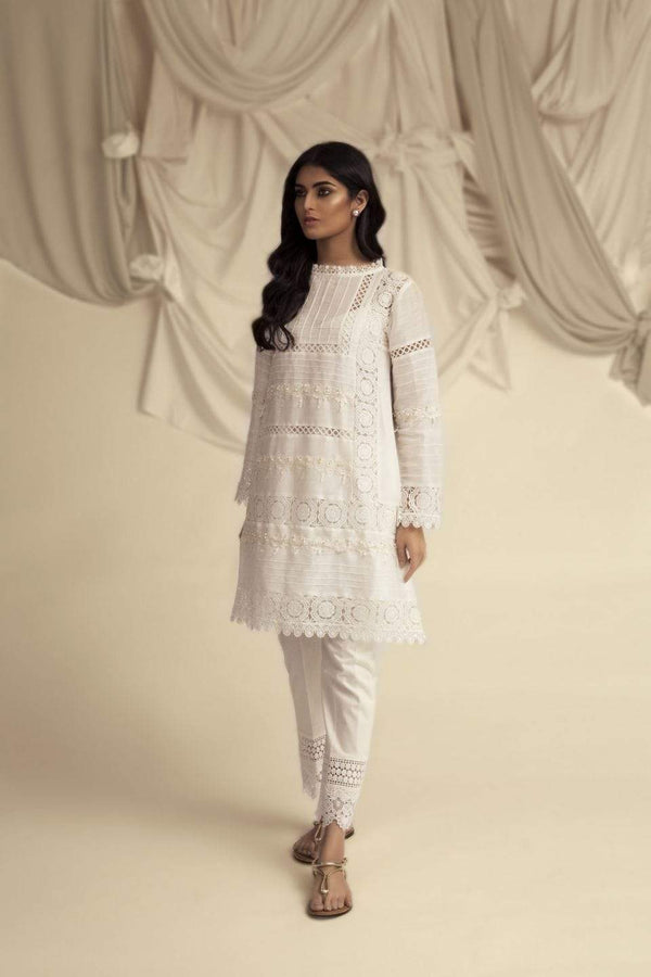 Sanam Chaudhri Horizontal Lace and Pintux Tunic Studio by TCS