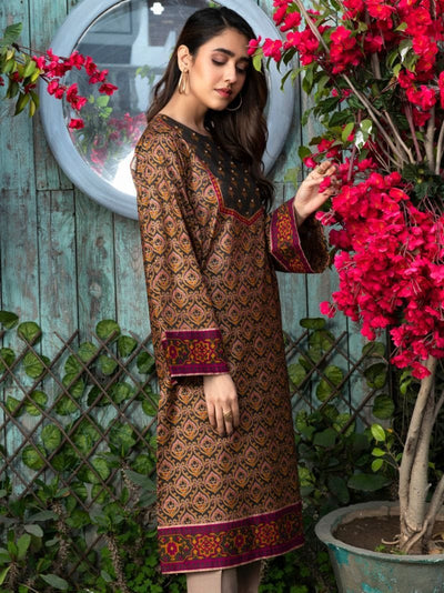 Limelight Red Printed Lawn Shirt 1 Pc U1558sh Studio By Tcs