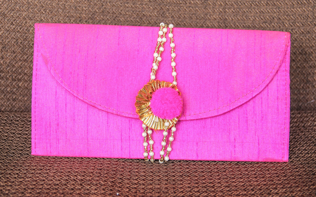 magenta clutch purse