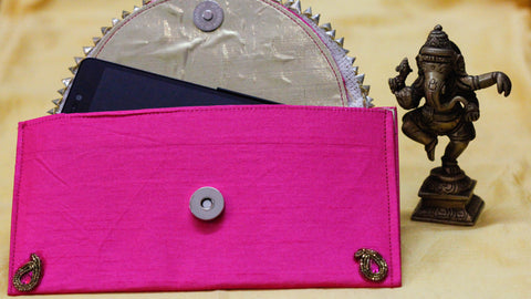 magenta clutch purse