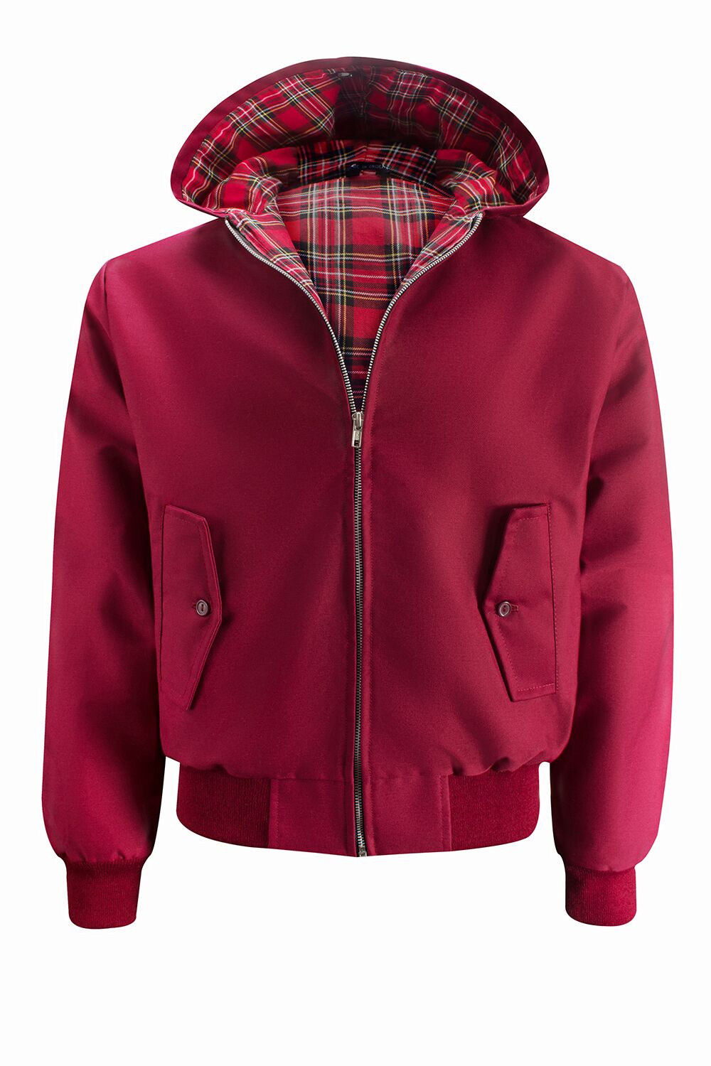 Download Mens Hooded Harrington Jacket - Burgundy - Harrington ...