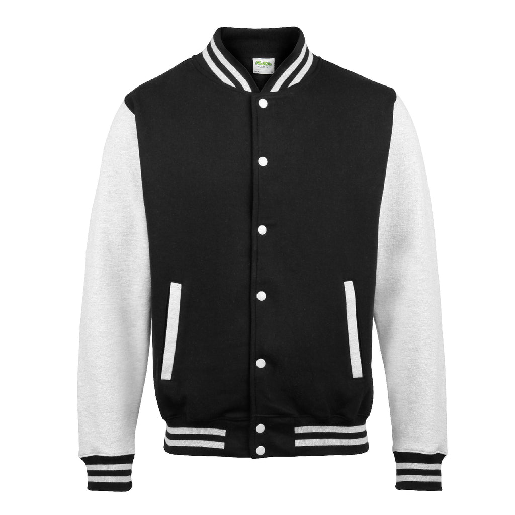 Mens Contrast Varsity Jacket - Black/Grey – Harrington Jacket Store