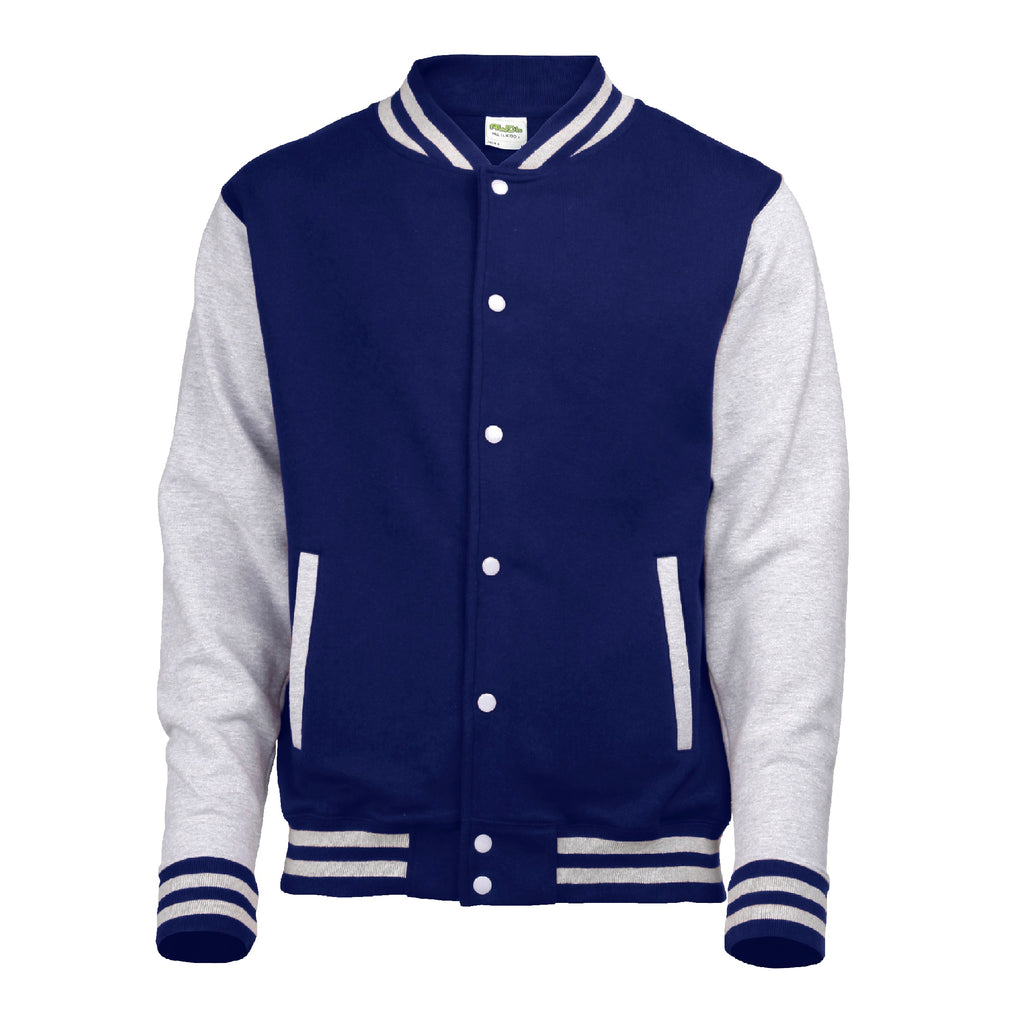 Mens Contrast Varsity Jacket - Navy/Grey – Harrington Jacket Store