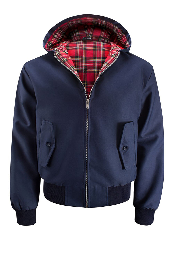 Download Mens Hooded Harrington Jacket - Navy - Harrington Jacket Store