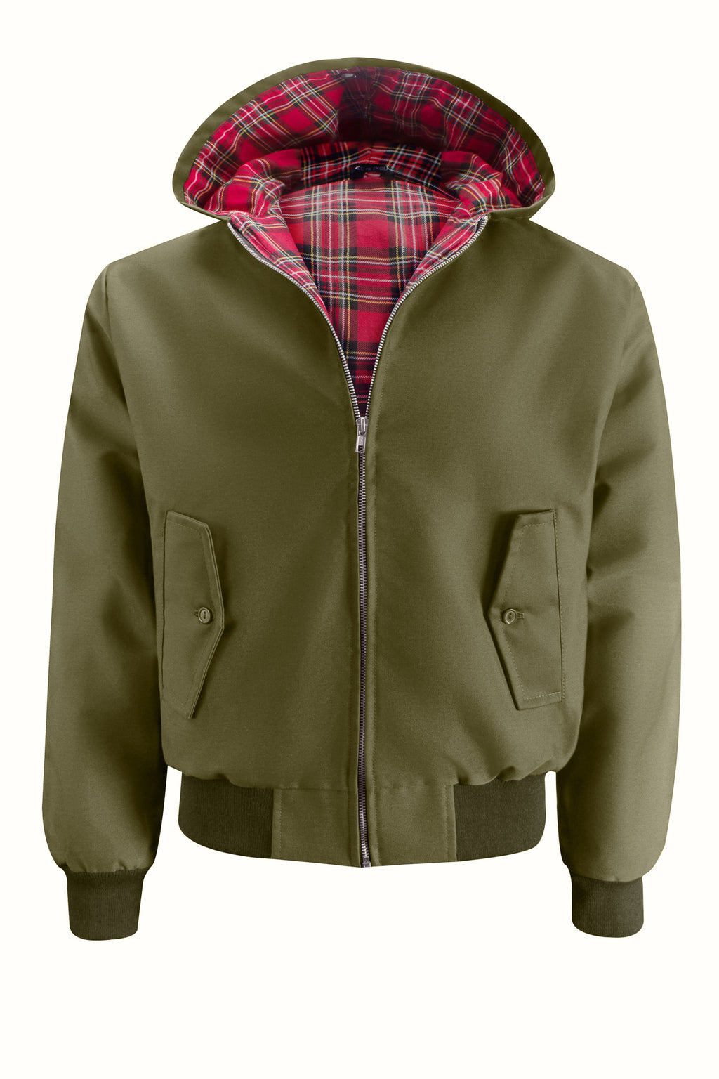 Download Mens Hooded Harrington Jacket - Olive - Harrington Jacket ...