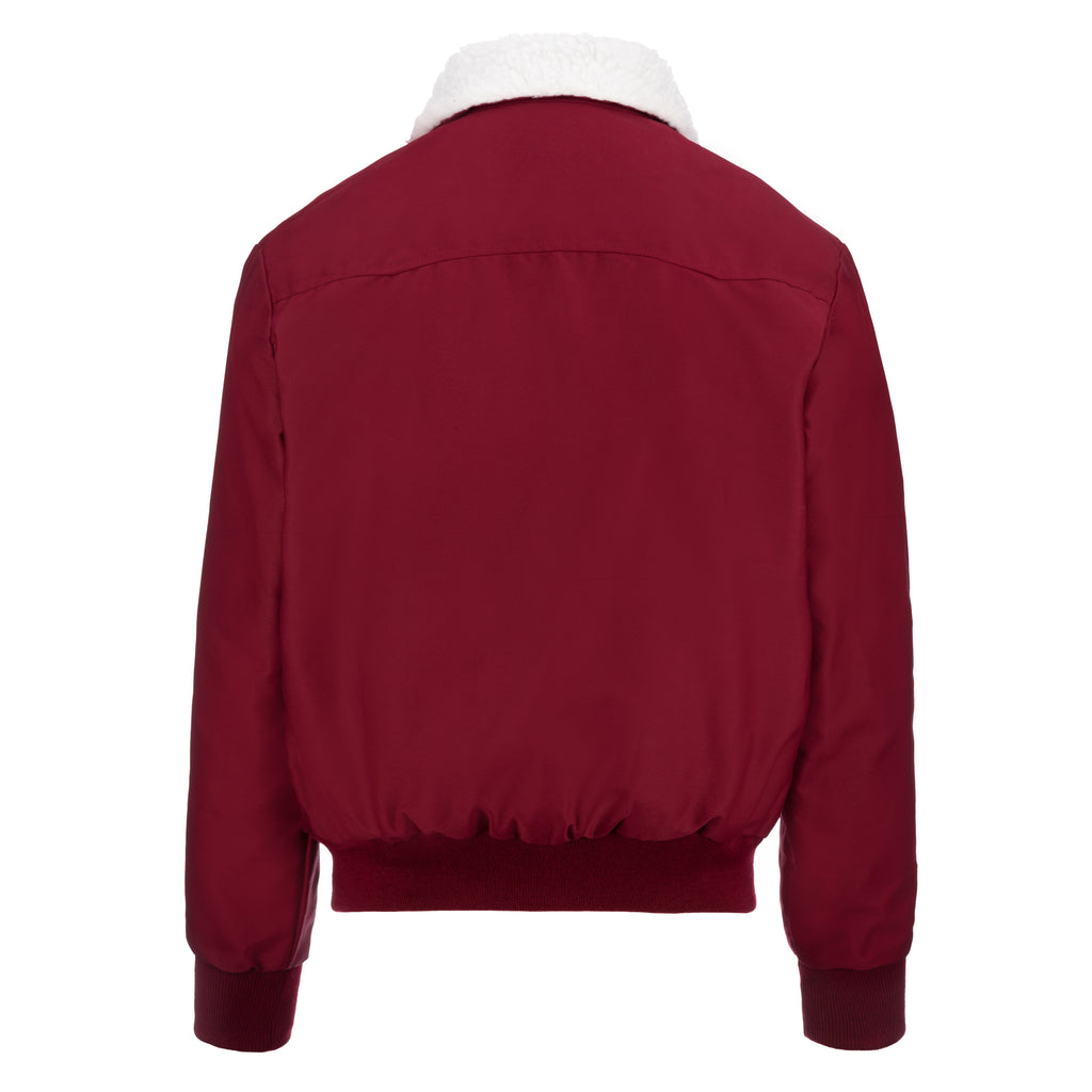 Download Mens Harrington Jacket with White Sherpa Collar - Burgundy ...