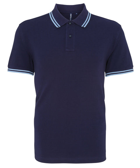 Mens Tipped Short Sleeve Polo Shirt - Burgundy/Light Blue – Harrington ...
