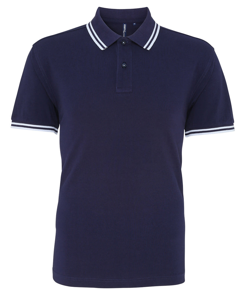 Mens Tipped Short Sleeve Polo Shirt - Navy/White – Harrington Jacket Store