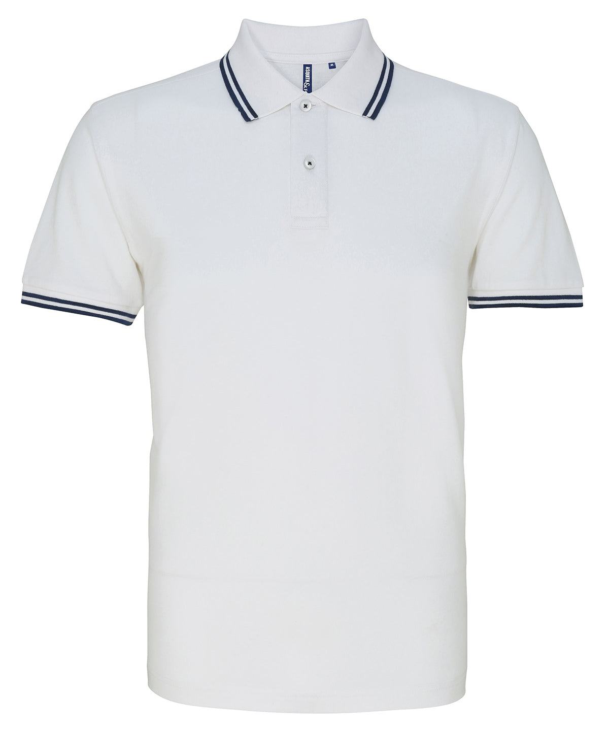 Mens Tipped Short Sleeve Polo Shirt - White/Navy – Harrington Jacket Store