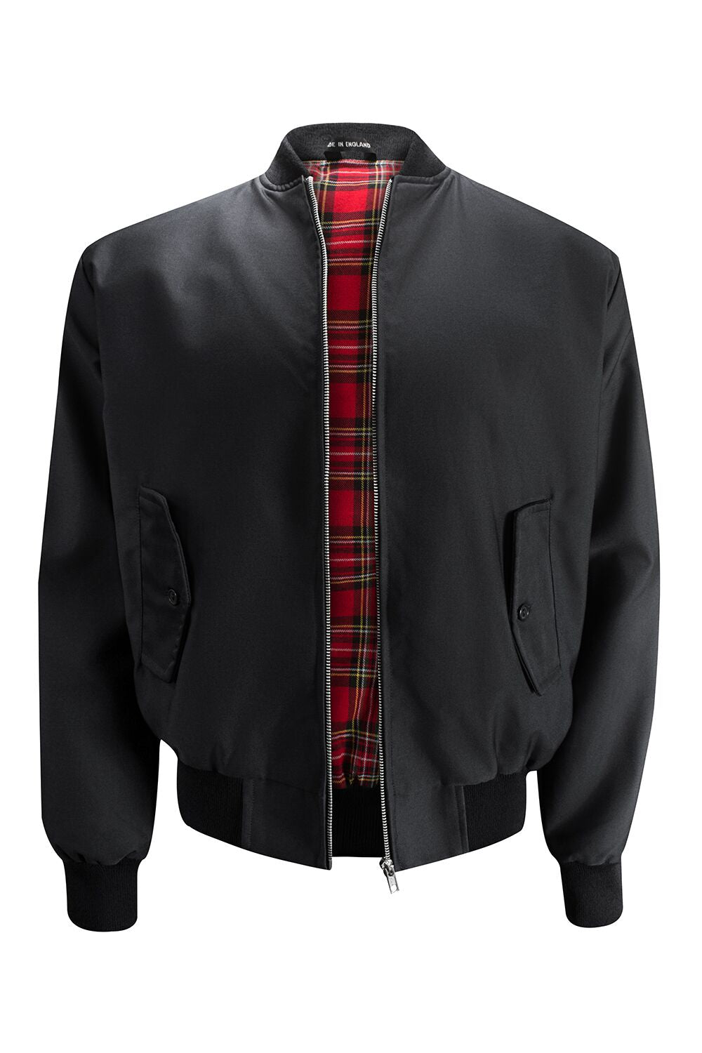 Download Mens Harrington Jacket with Ribbed Collar - Black ...