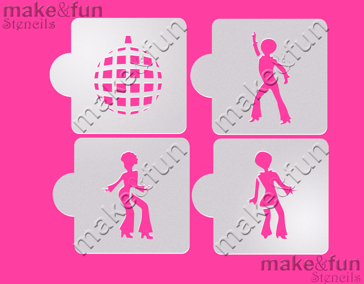 4 pcs Designer stencils, Cookie Stencil, Airbrush|4 Stück Designer Mode  Schablonen, Royal Icing