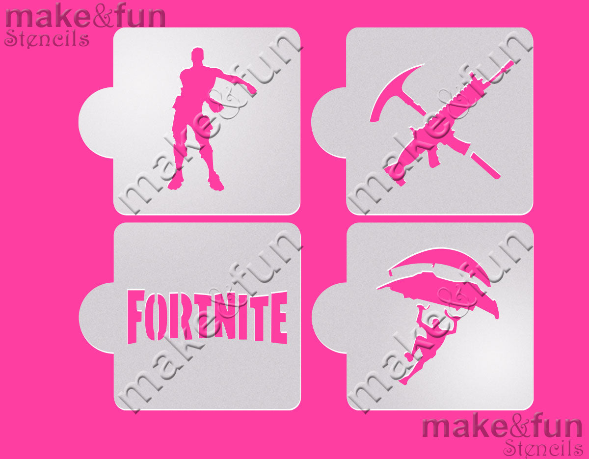 4 pcs Cookie Stencil, Face Painting Stencils|4 Stück Schablonen, Airbrush und Royal Icing