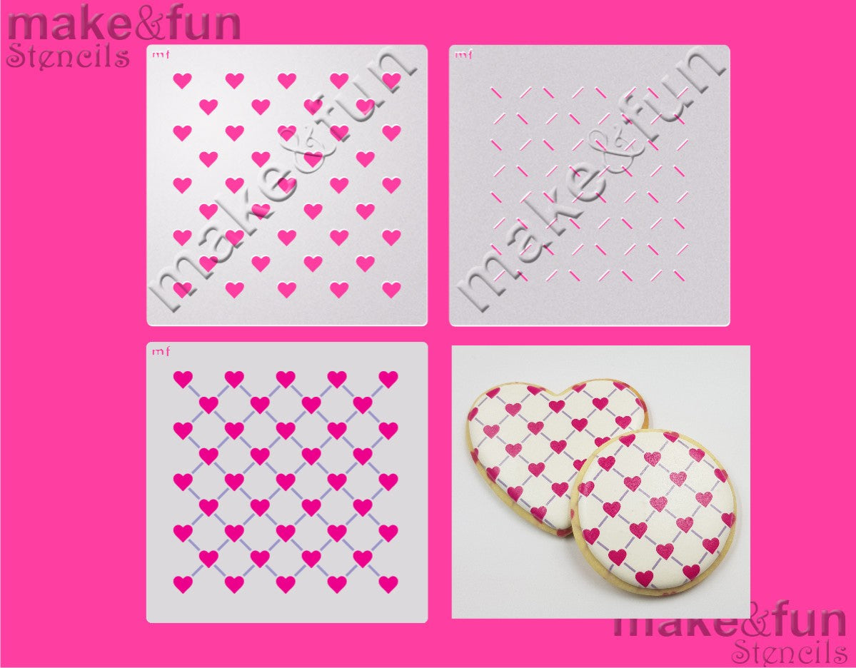 2 Piece Stencil set, Heart Cookie Stencil Airbrushing StencilFellmust