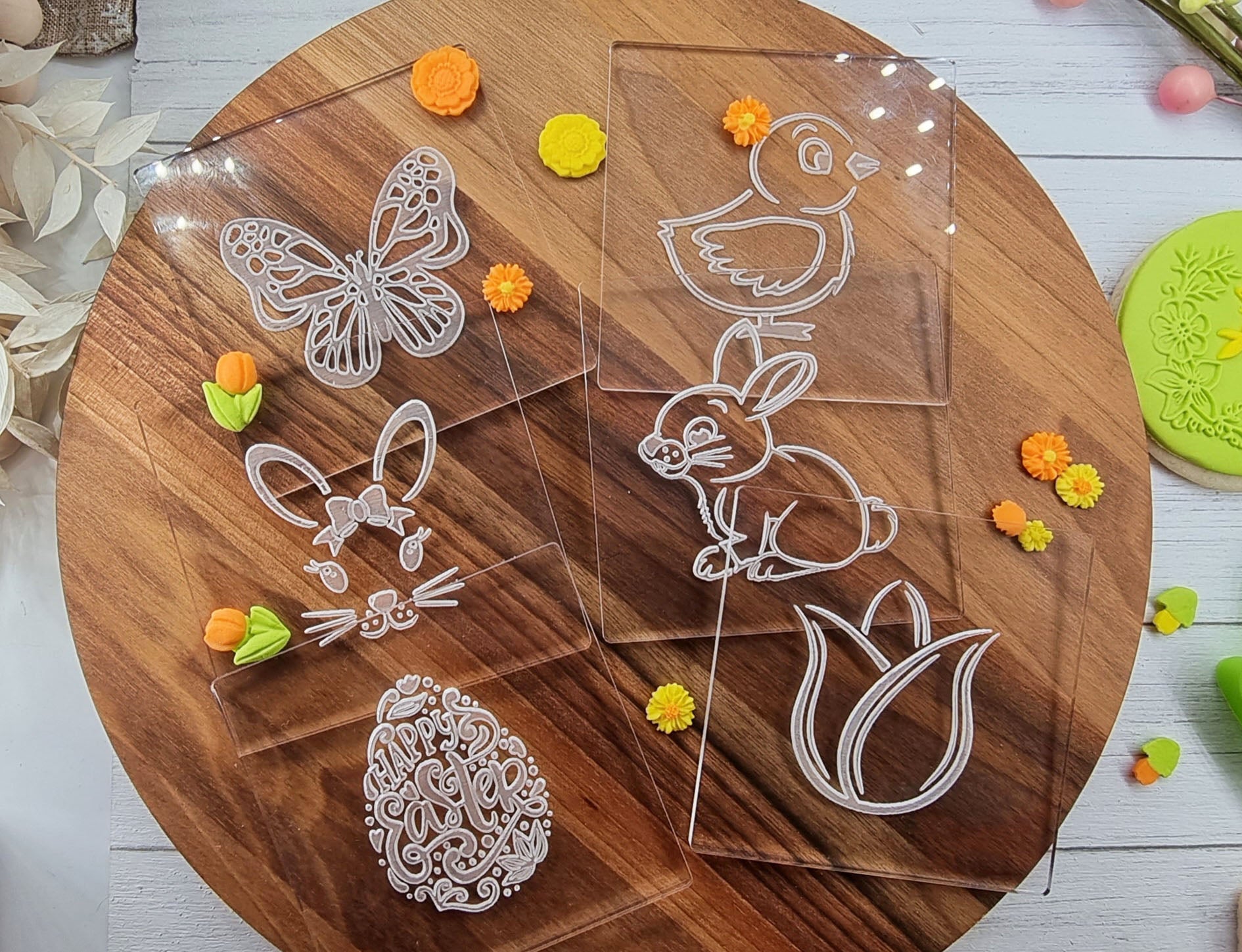 6 pcs Easter Embosser plus Cookie Cutter set