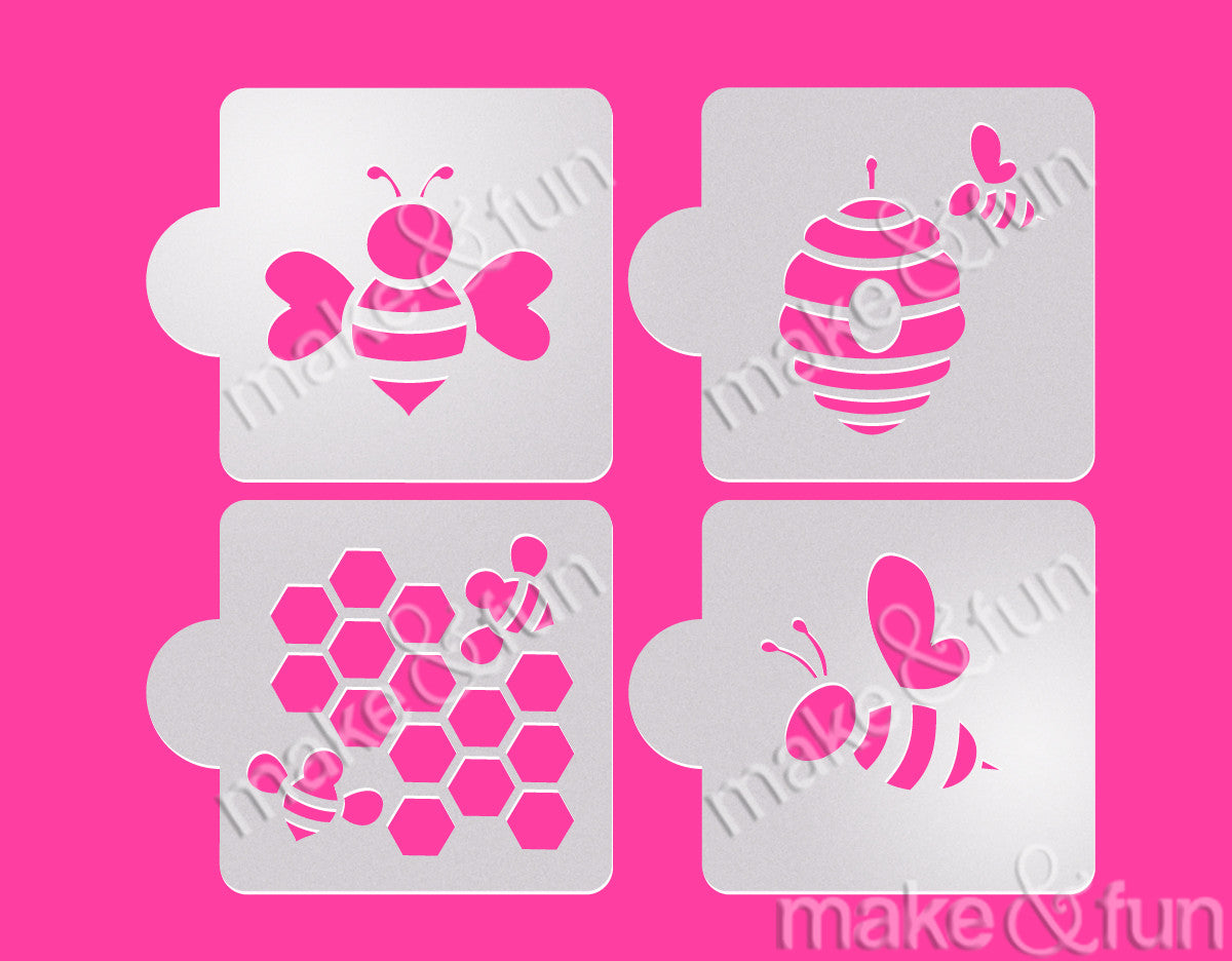 4 pcs Designer stencils, Cookie Stencil, Airbrush|4 Stück Designer Mode  Schablonen, Royal Icing