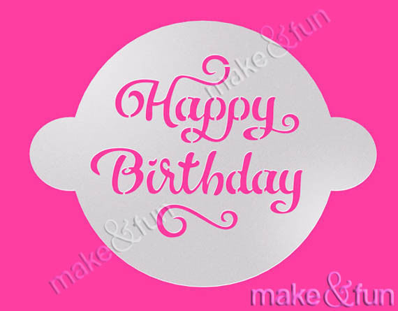 A5 Designer Stencil For Cake Art Craft Reusable Airbrush Painting Happy  Birthday