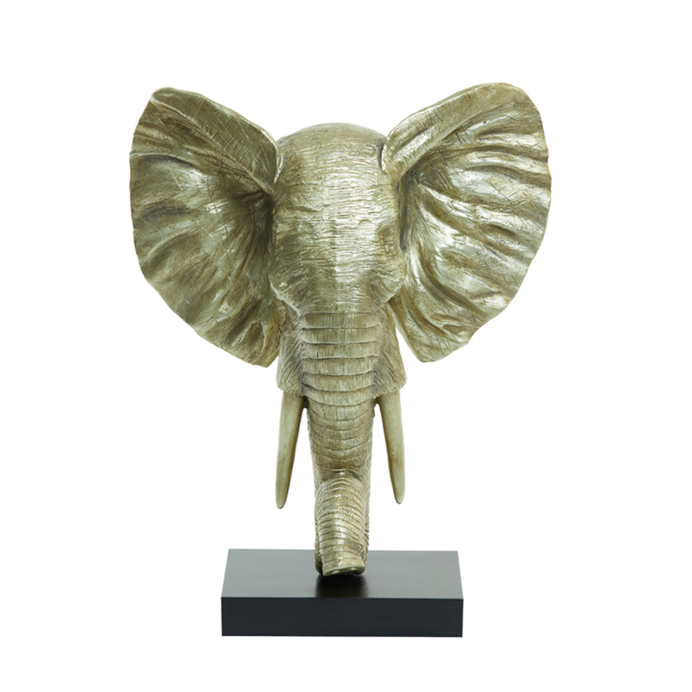 Large Pale Gold Elephant Sculpture on Black Base | 7459585 – Swealthy