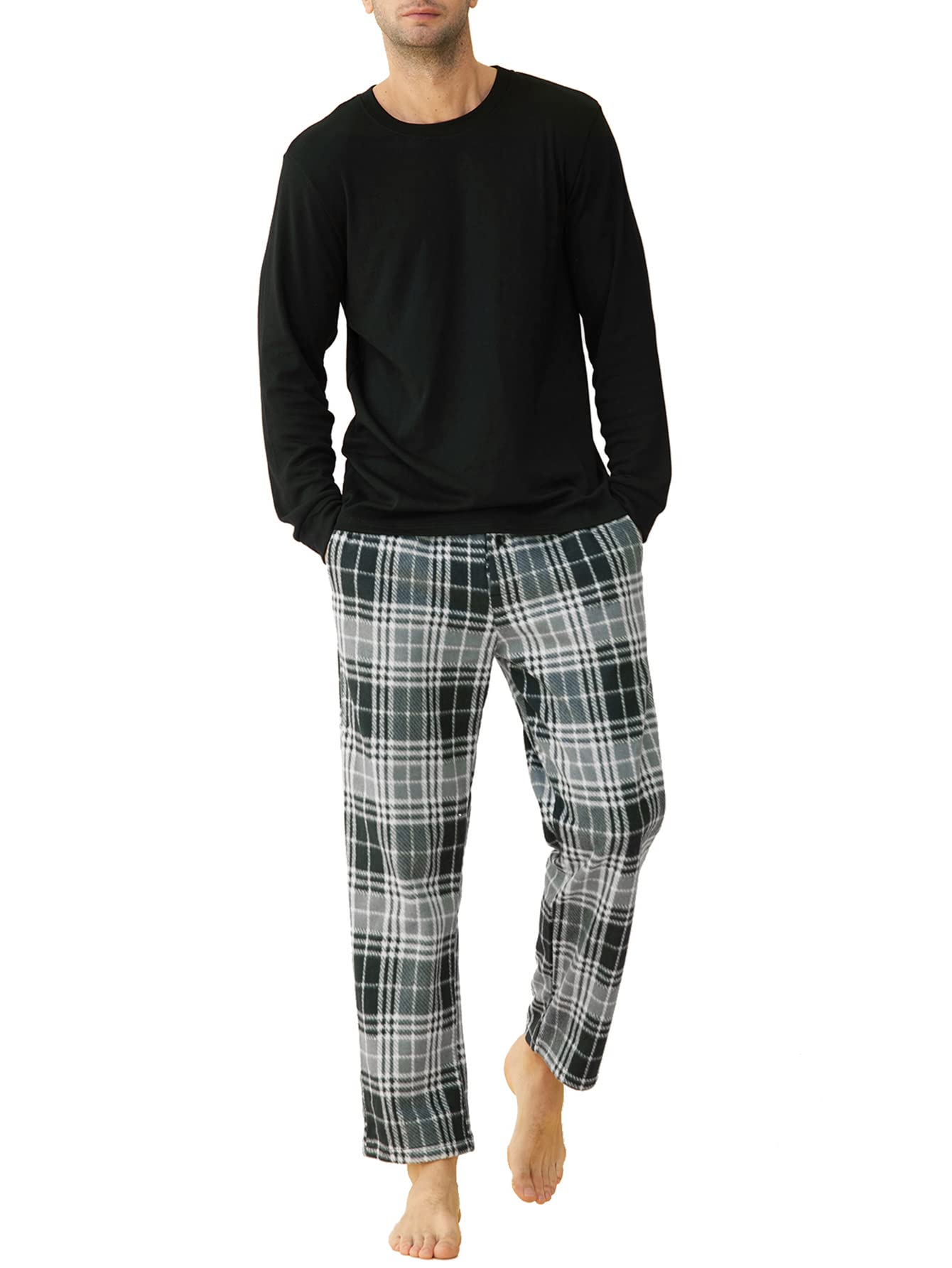 kinema check pajamas pants Lサイズ ブラック