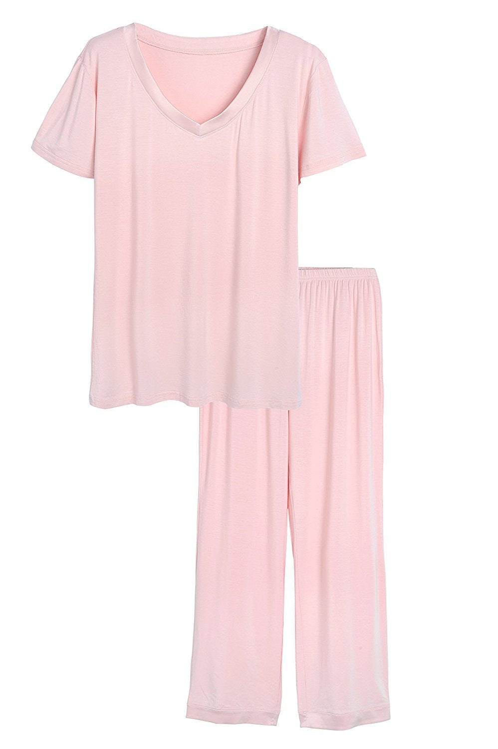 Women's Petite Size Pajama Pants Set Short Sleeve Sleepwear – Latuza