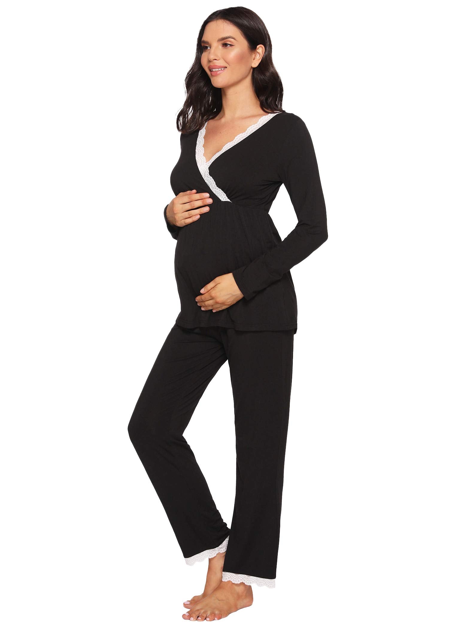 Women's Maternity Pajama Pants Set Nursing Loungewear – Latuza