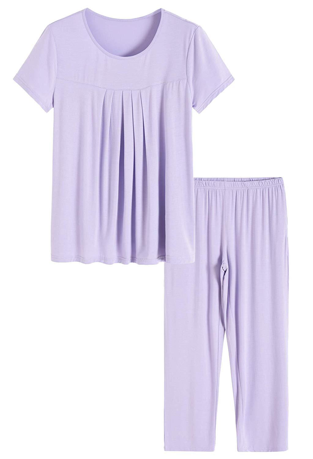 Women’s Bamboo Sleepwear Pleated Shirt Pants Pajamas Set – Latuza