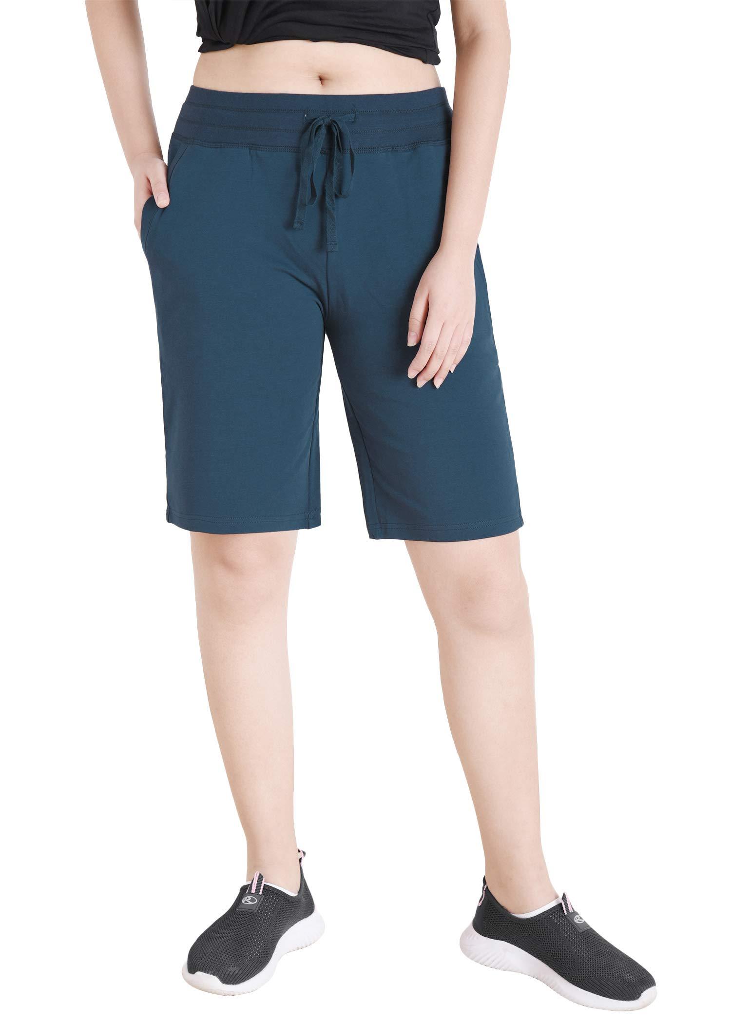 women's cotton jersey shorts with pockets