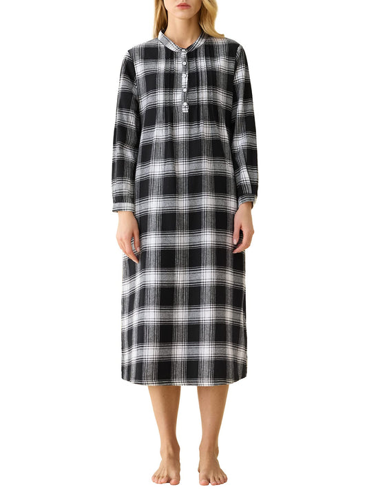 Metropolitan Womens Long Sleeve Flannel Nightgown Zippered Housecoats for  Women - Navy, Small at  Women's Clothing store