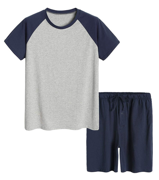 Men's Raglan Shirt and Shorts Pajamas Set with Pockets – Latuza