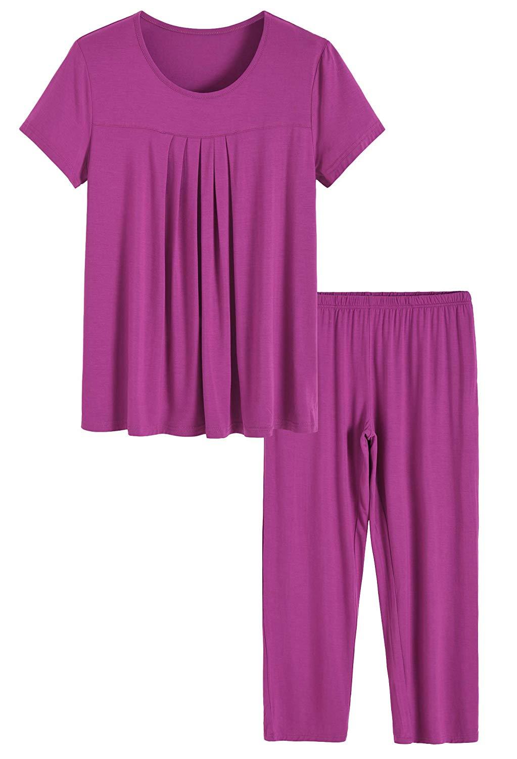 Women’s Bamboo Sleepwear Pleated Shirt Pants Pajamas Set – Latuza