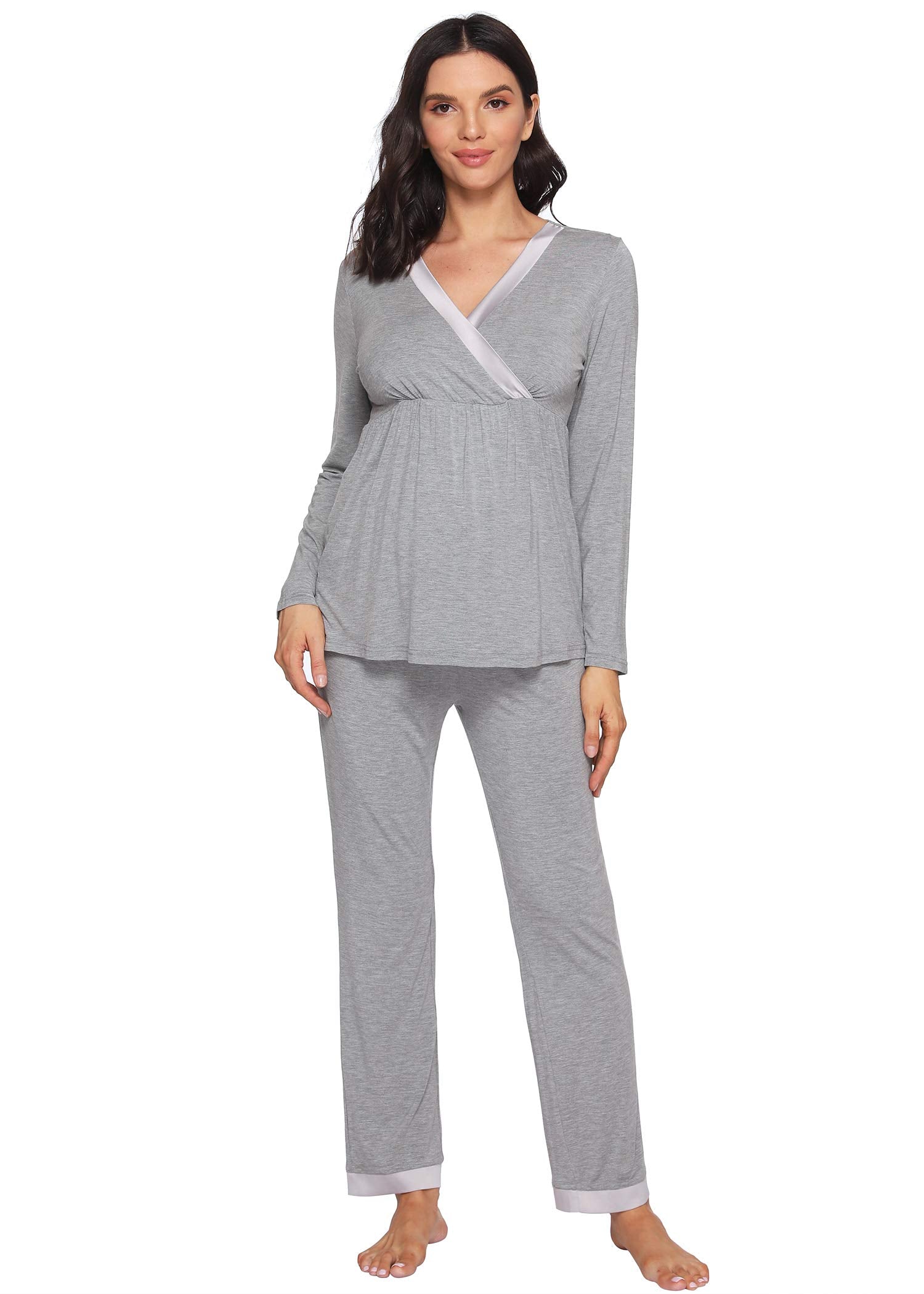 Women's Maternity Pajama Pants Set Nursing Loungewear – Latuza