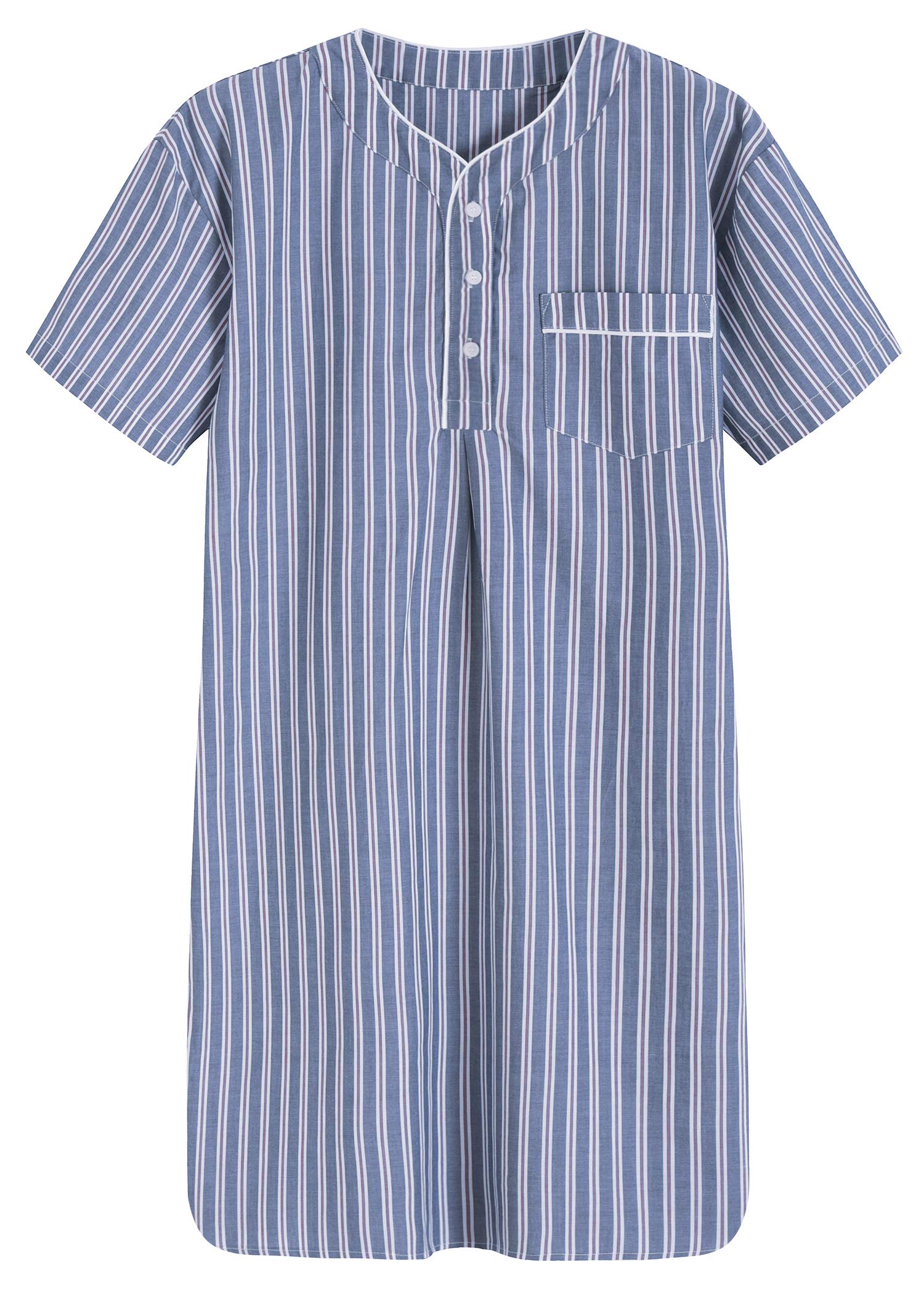 Men's Plaid Nightshirt Cotton Sleep Shirt – Latuza