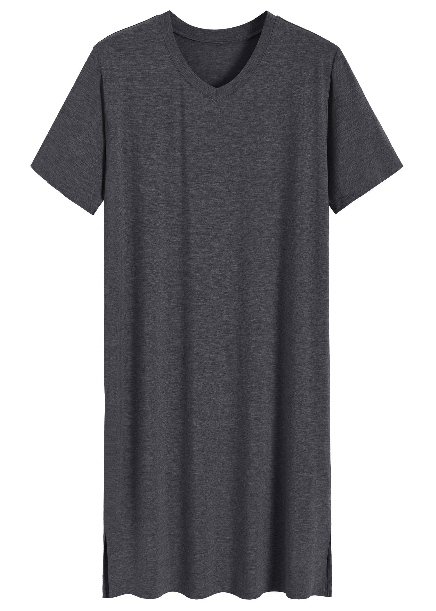 Men's Bamboo Viscose Nightshirt Short Sleeves Sleep Shirt – Latuza